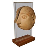 Composition bisected head sculpture