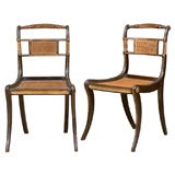Antique Set of Six Regency Lacquered & Cane Chairs, England ca. 1810