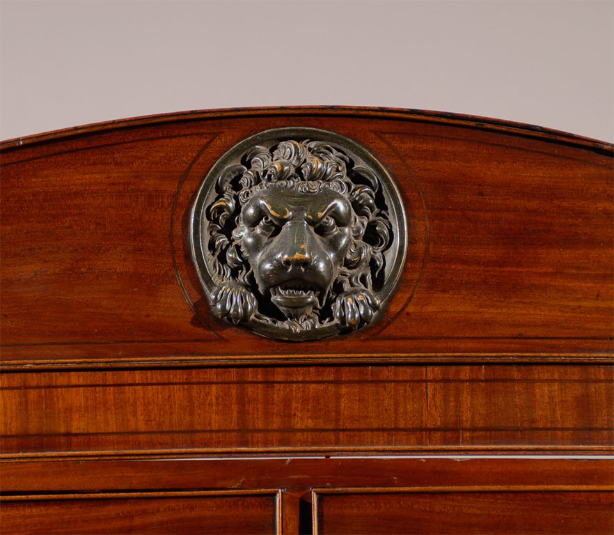 Regency Mahogany Bow Front Chest on Chest, England ca. 1810