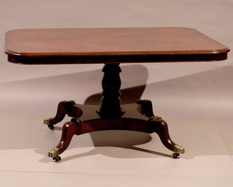 19th century English Rectangular Tilt Top Center Table