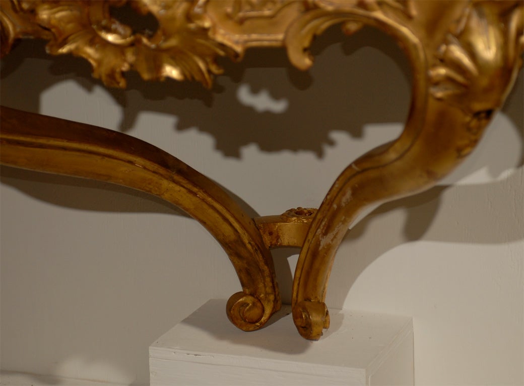 18th Century Louis XV Giltwood Wall Console with Marble Top In Good Condition For Sale In Atlanta, GA