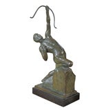 Bronze statue of an archer signed Debo