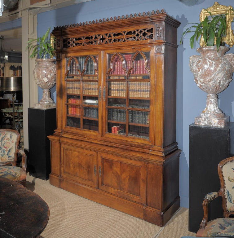 Louis Philippe walnut bookcase
