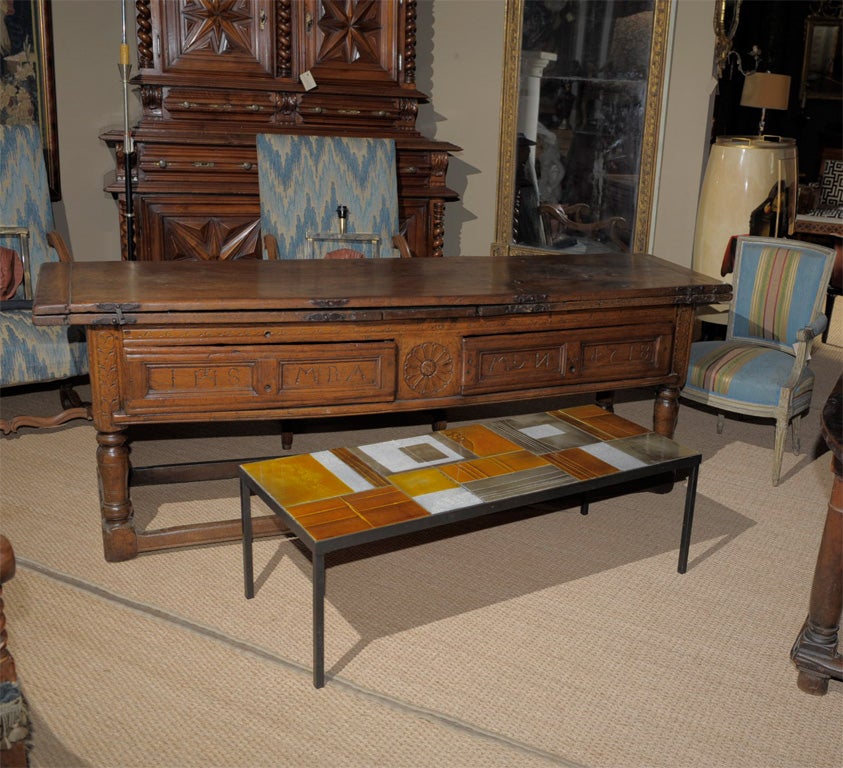 Ceramic coffee table signed R. Capron