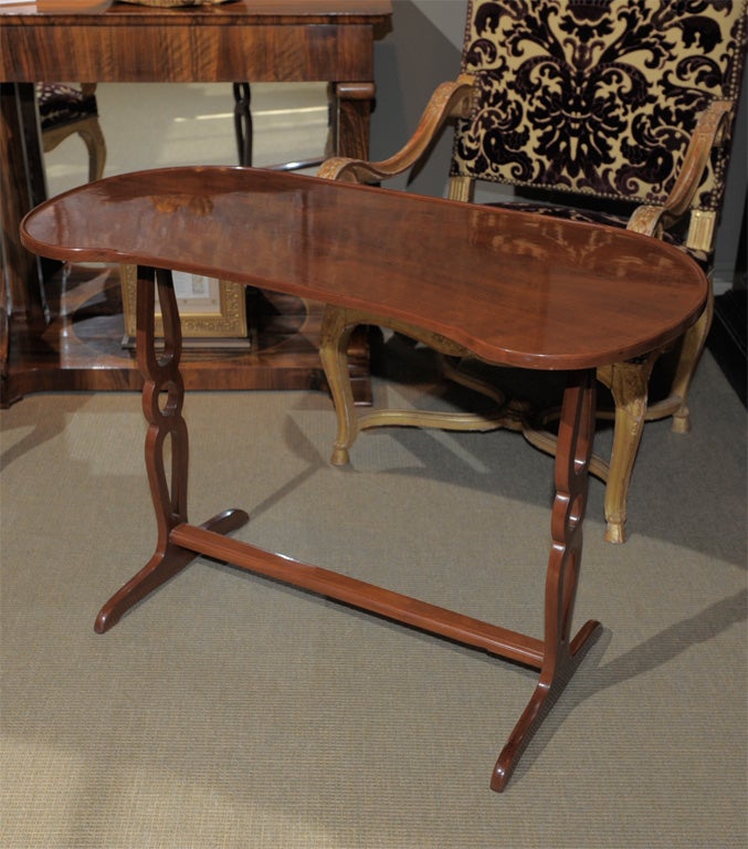A Louis Philippe Cuban Mahogany Kidney Shaped Serving Table