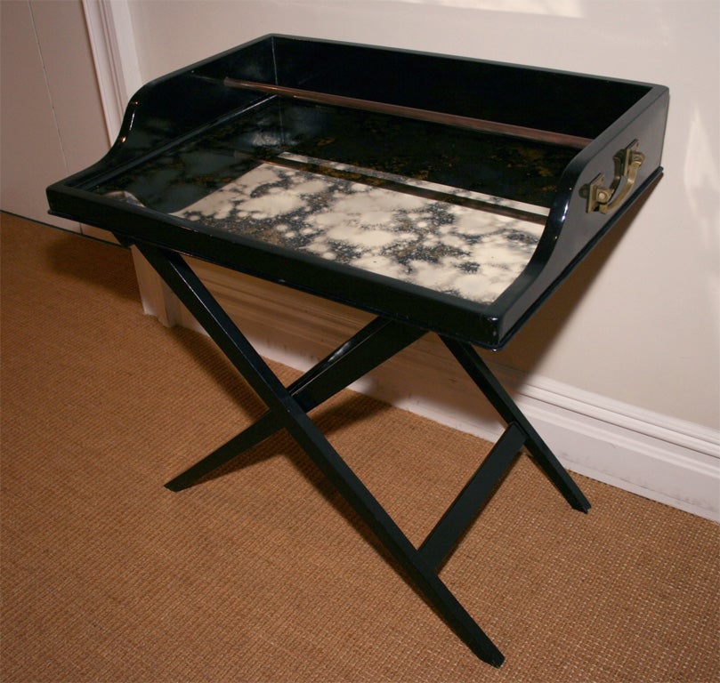 1940's Ebonized Campaign Style Folding Bar