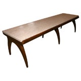 Bertha Schaefer Walnut Coffee Table with Travertine Top