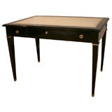1940's Ebonized Writing Table with  inset Leather Top