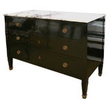 Directoire Style Black Lacqured Commode