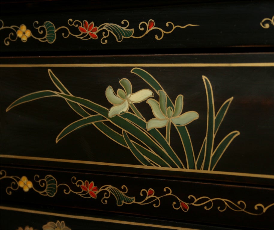 20th Century Anglo Japanese Painted and Decorated Lacquer dresser For Sale