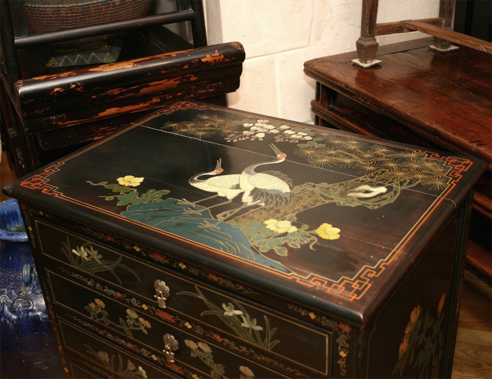 Anglo Japanese Painted and Decorated Lacquer dresser For Sale 4
