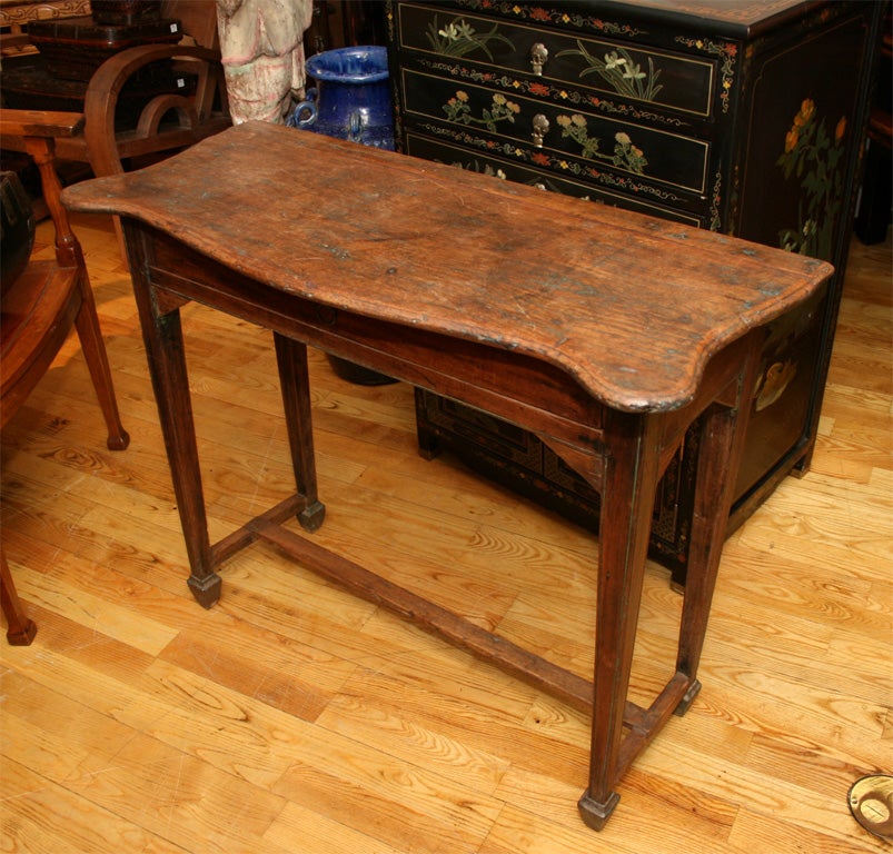 Indonesian Dutch Colonial Demi Lune Table ca 1880