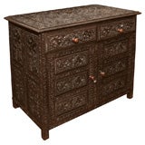 Carved Anglo Indian Chest/End Table, Late 19th Century