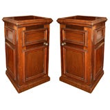Antique Pair of Mahogany Pot Cupboard Tables, England, Mid 19th Century