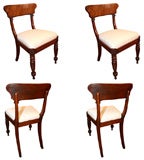 Set of 4 William IV Mahogany Side Chairs, England, c. 1835