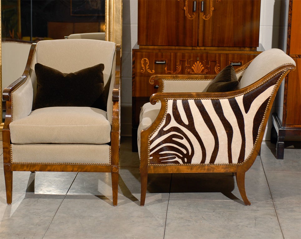 Pair of Swedish Empire Revival Arm Chairs c. 1920's 4