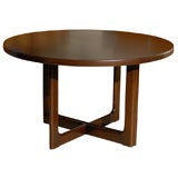 Swedish Mid-Century Modern Round Extension Dining Table