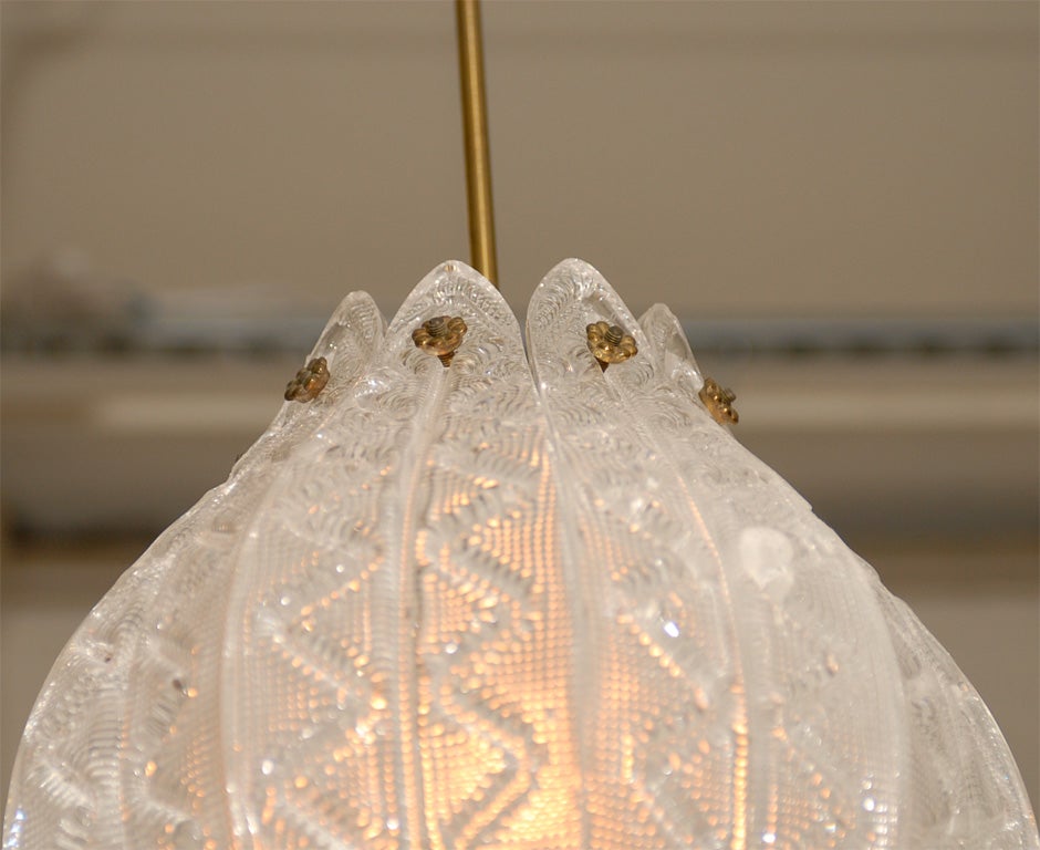 Mid-20th Century Vintage Orrefors Glass Leaf Chandelier by Carl Fagerland
