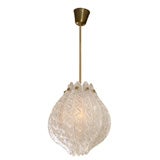 Vintage Orrefors Glass Leaf Chandelier by Carl Fagerland