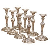 Set of Eight Silver Candlesticks