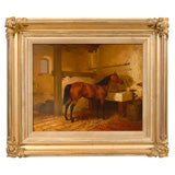 INCREDIBLE HORSE PAINTING SIGNED BY CHALLON (1872)