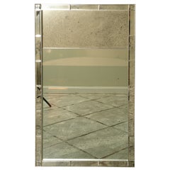 Superb Custom Beveled Mirror Frame with Silver Qilt