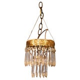 Antique Flush Mounted Two Tier Icicle Chandelier