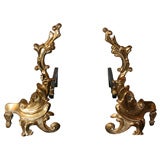 French style brass Andirons