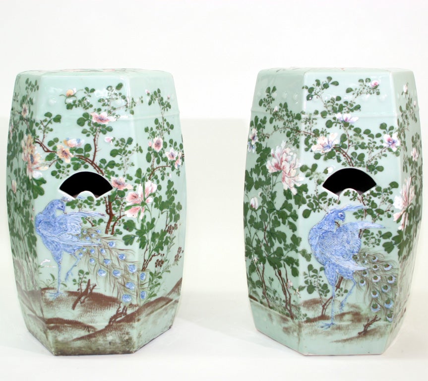 Pair of Antique Chinese Celadon Garden Seats