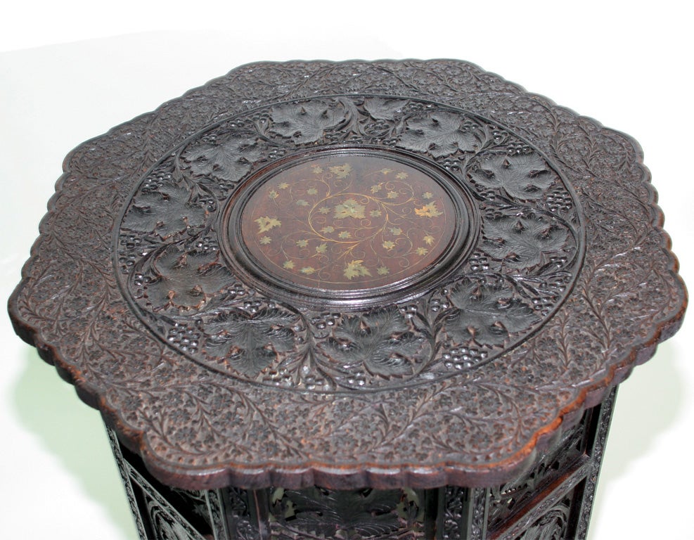 Wood Turn-Of-The Century Anglo-Indian Octagonal Table