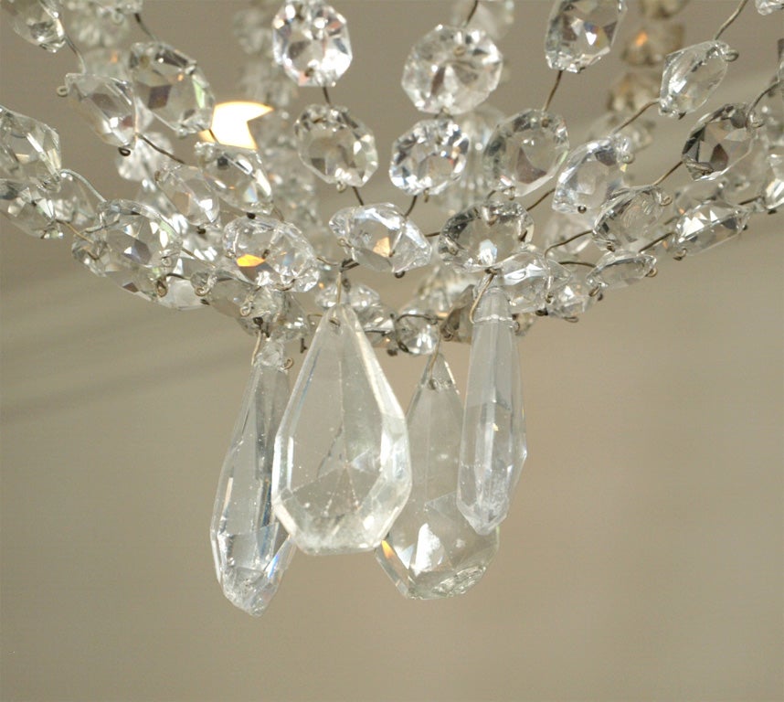 Crystal, Painted Iron Chandelier 1
