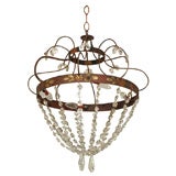 Crystal, Painted Iron Chandelier