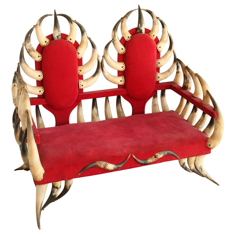 Victorian Horn Settee