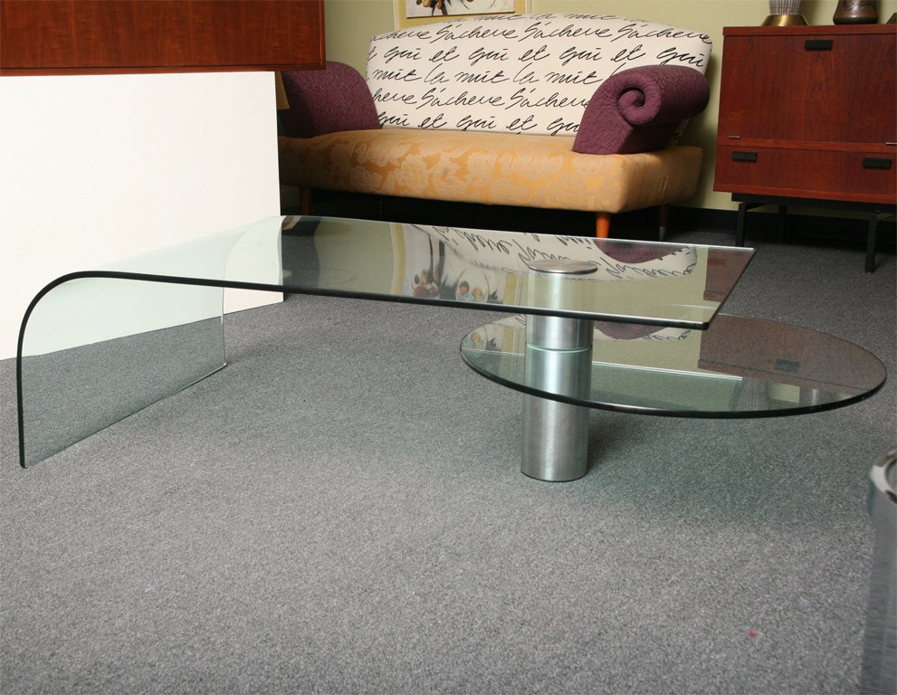 waterfall coffee table with shelf