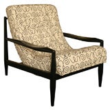 Sleek Danish Lounge Chair in Alexander Girard Fabric