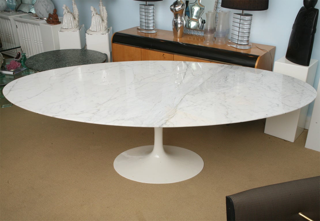 VINTAGE SAARINEN OVAL MARBLE DINING TABLE