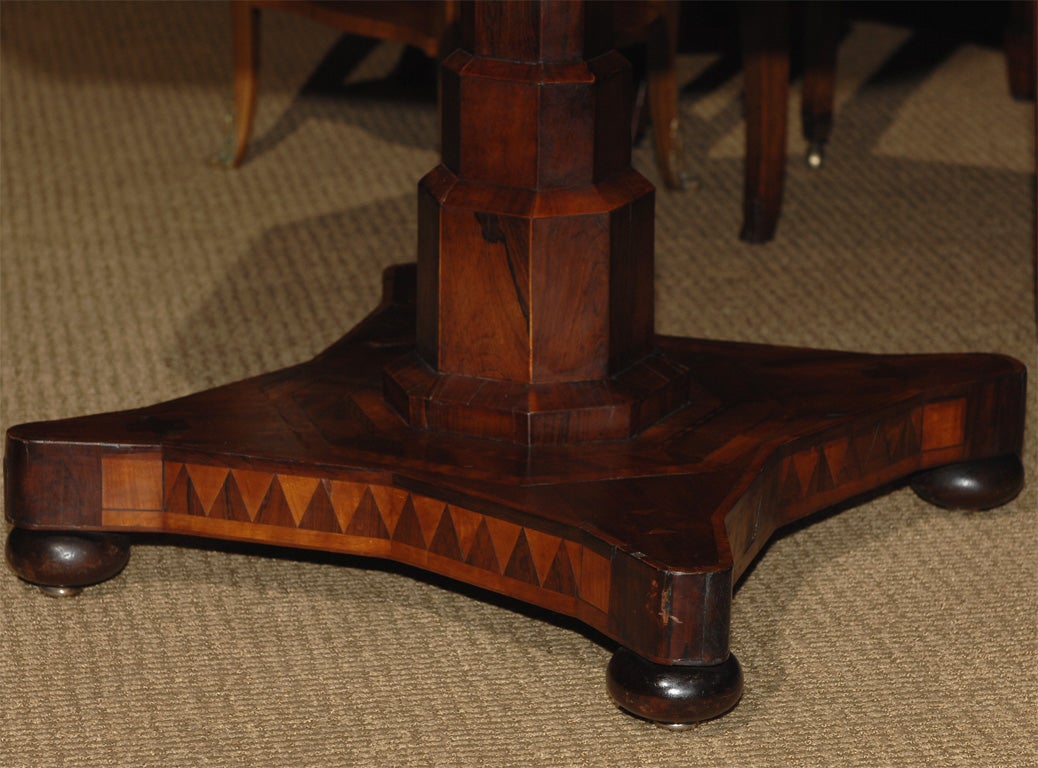 Inlaid Pedestal Table In Good Condition In San Francisco, CA