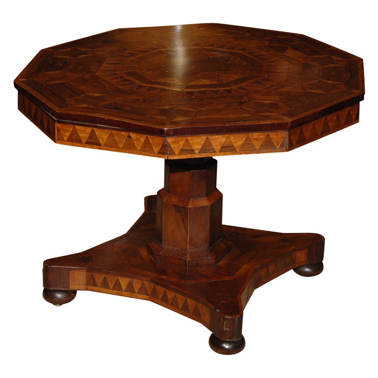 Inlaid Pedestal Table