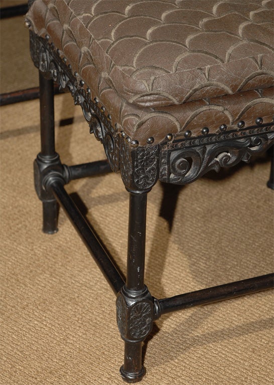Indian PAIR OF ANGLO-INDIAN  EBONY CHAIRS