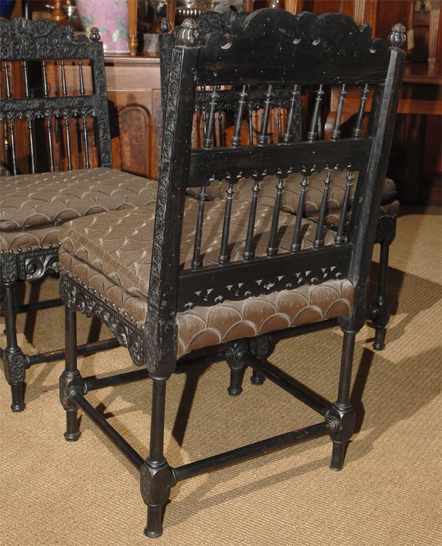 PAIR OF ANGLO-INDIAN  EBONY CHAIRS 1