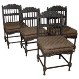 PAIR OF ANGLO-INDIAN EBONY CHAIRS