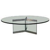 Round Glass Coffee Table by I.M.Rosen for Pace Collection