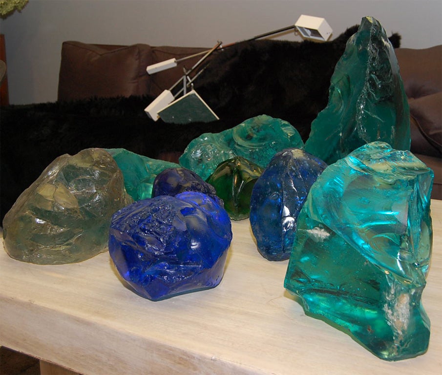 Multicolor Glass Rock Natural Shapes.Prized by Size and Color