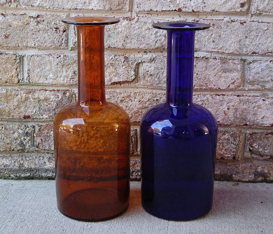 Late 20th Century Pair of Holmegaard Vases For Sale