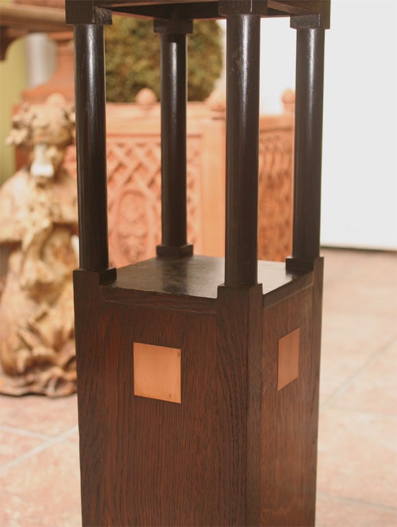 Austrian ARTISAN CRAFTED  TABLE WITH COPPER INLAY AND TOP