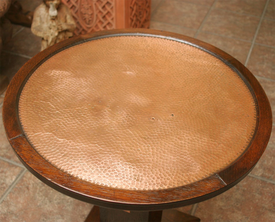ARTISAN CRAFTED  TABLE WITH COPPER INLAY AND TOP 1
