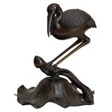 Bronze Heron Incense Burner