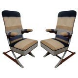 Pair of Unusual "Airline Captain" Chairs