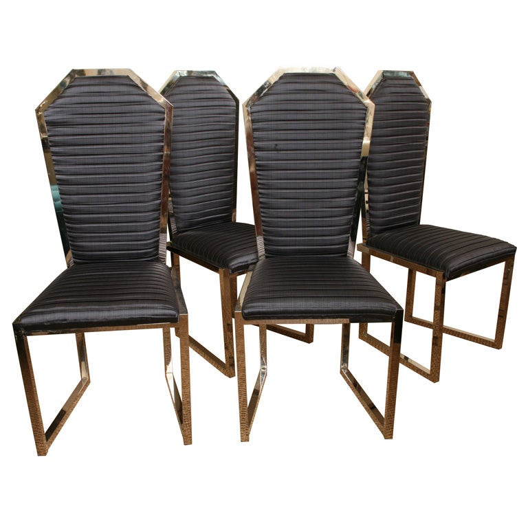 Four Dramatic Game Table Chairs SALE at 1stDibs