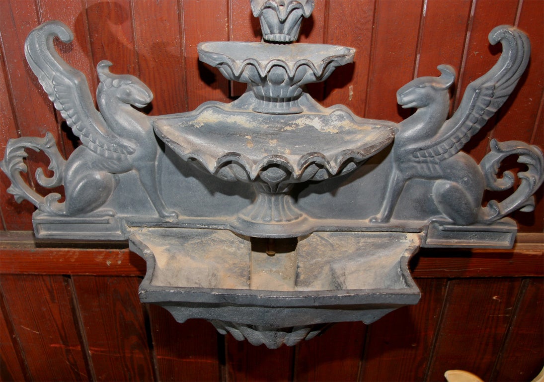 20th Century Cast Iron Wall Fountain